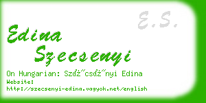 edina szecsenyi business card